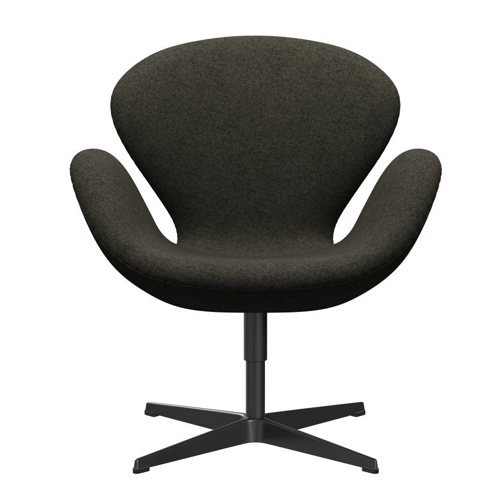 [product_category]-Fritz Hansen Swan Lounge Chair, Black Lacquered/Divina Melange Grey Brown-Fritz Hansen-3320-DIM277-BLLA-FRI-1