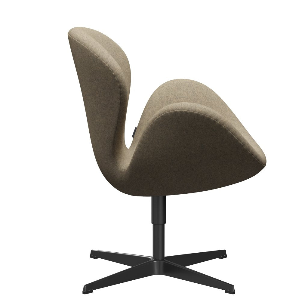 [product_category]-Fritz Hansen Swan Lounge Chair, Black Lacquered/Divina Melange Grey Sand-Fritz Hansen-3320-DIM237-BLLA-FRI-3