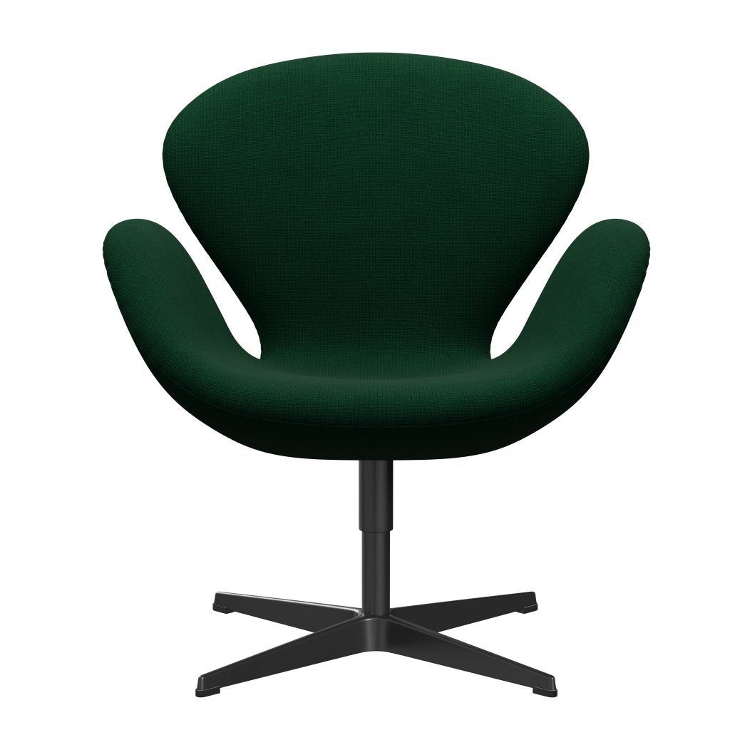 [product_category]-Fritz Hansen Swan Lounge Chair, Black Lacquered/Hallingdal Bottle Green-Fritz Hansen-3320-HAL944-BLLA-FRI-1