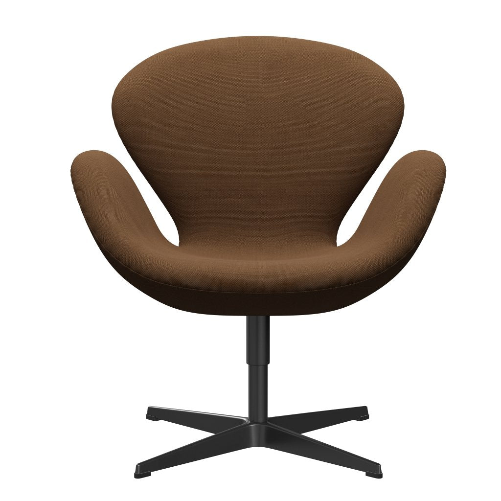 [product_category]-Fritz Hansen Swan Lounge Chair, Black Lacquered/Steelcut Chocolate Light-Fritz Hansen-3320-STI265-BLLA-FRI-1