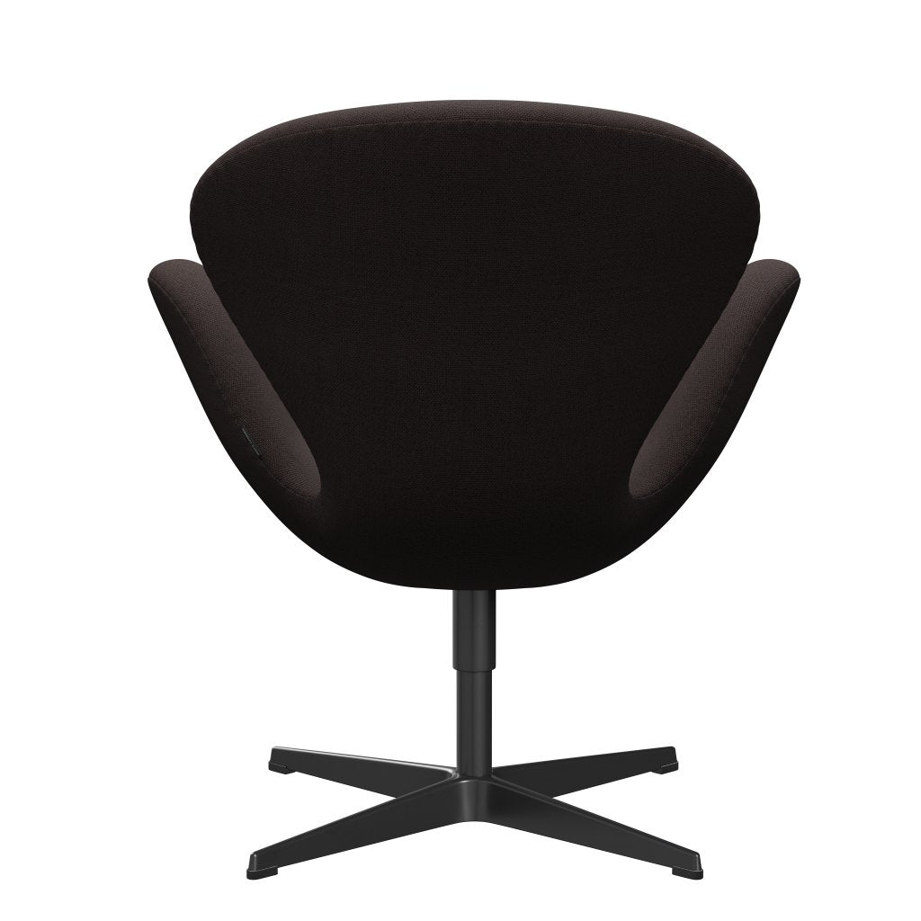 [product_category]-Fritz Hansen Swan Lounge Chair, Black Lacquered/Steelcut Dark Earth Brown-Fritz Hansen-3320-STI695-BLLA-FRI-4