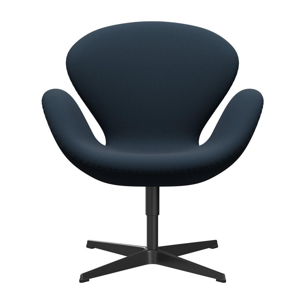 [product_category]-Fritz Hansen Swan Lounge Chair, Black Lacquered/Steelcut Navy Blue-Fritz Hansen-3320-STI780-BLLA-FRI-1