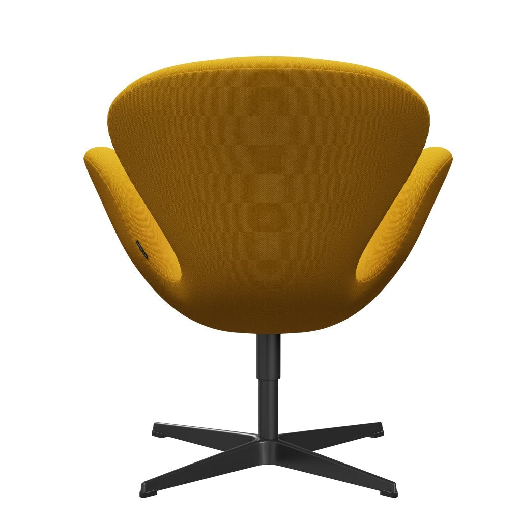 [product_category]-Fritz Hansen Swan Lounge Chair, Black Lacquered/Steelcut Trio Yellow-Fritz Hansen-3320-STR446-BLLA-FRI-4