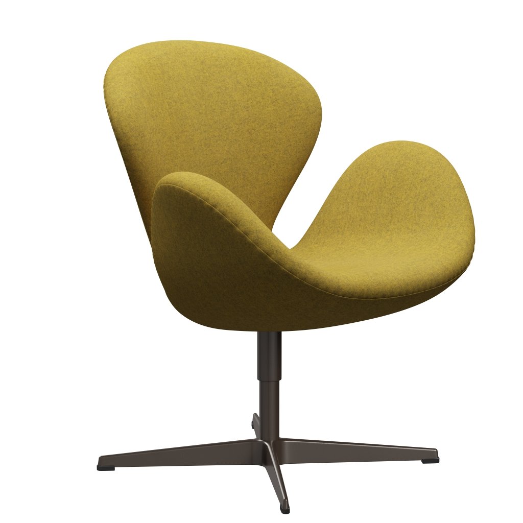 [product_category]-Fritz Hansen Swan Lounge Chair, Brown Bronze/Divina Melange Yellow-Fritz Hansen-3320-DIM427-BBBASE-FRI-2