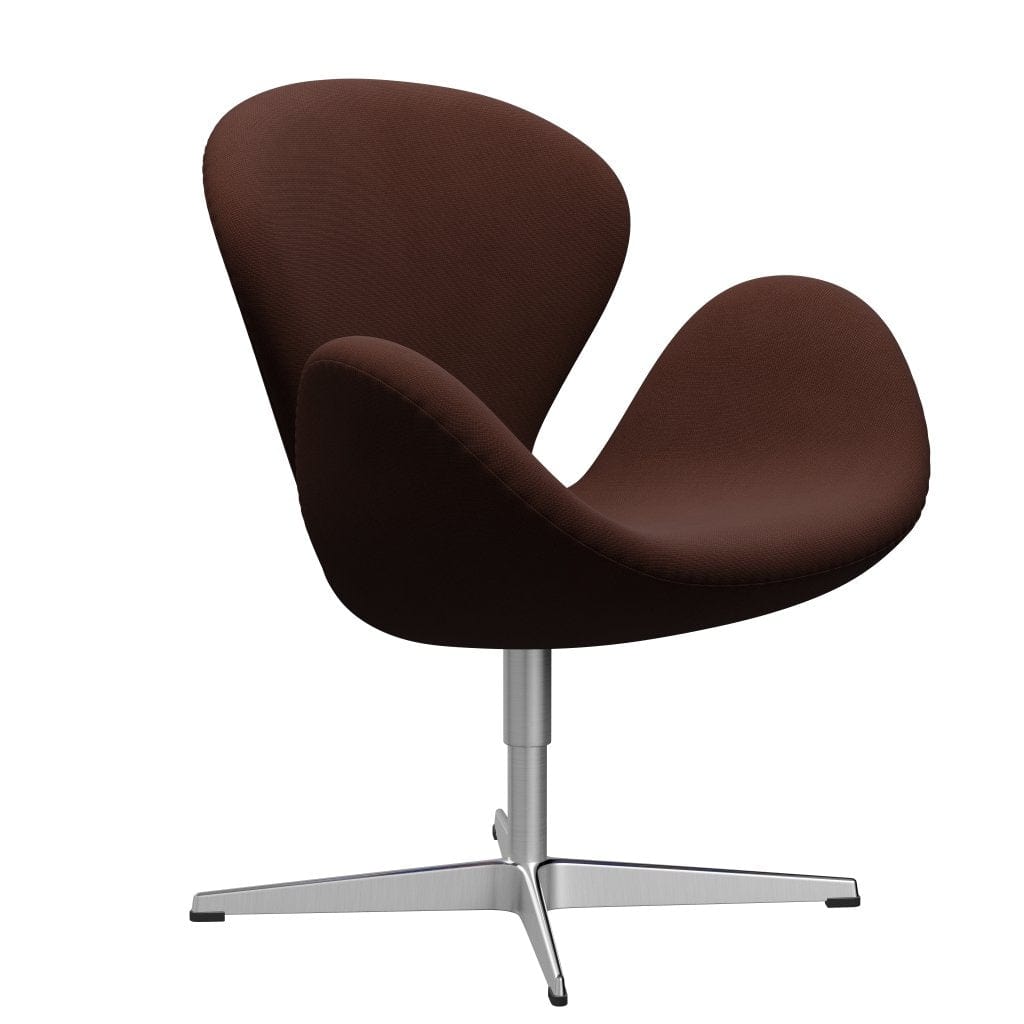 [product_category]-Fritz Hansen Swan Lounge Chair, Satin Brushed Aluminium/Fame Brown (61047)-Fritz Hansen-3320-F61047-SPAL-FRI-2