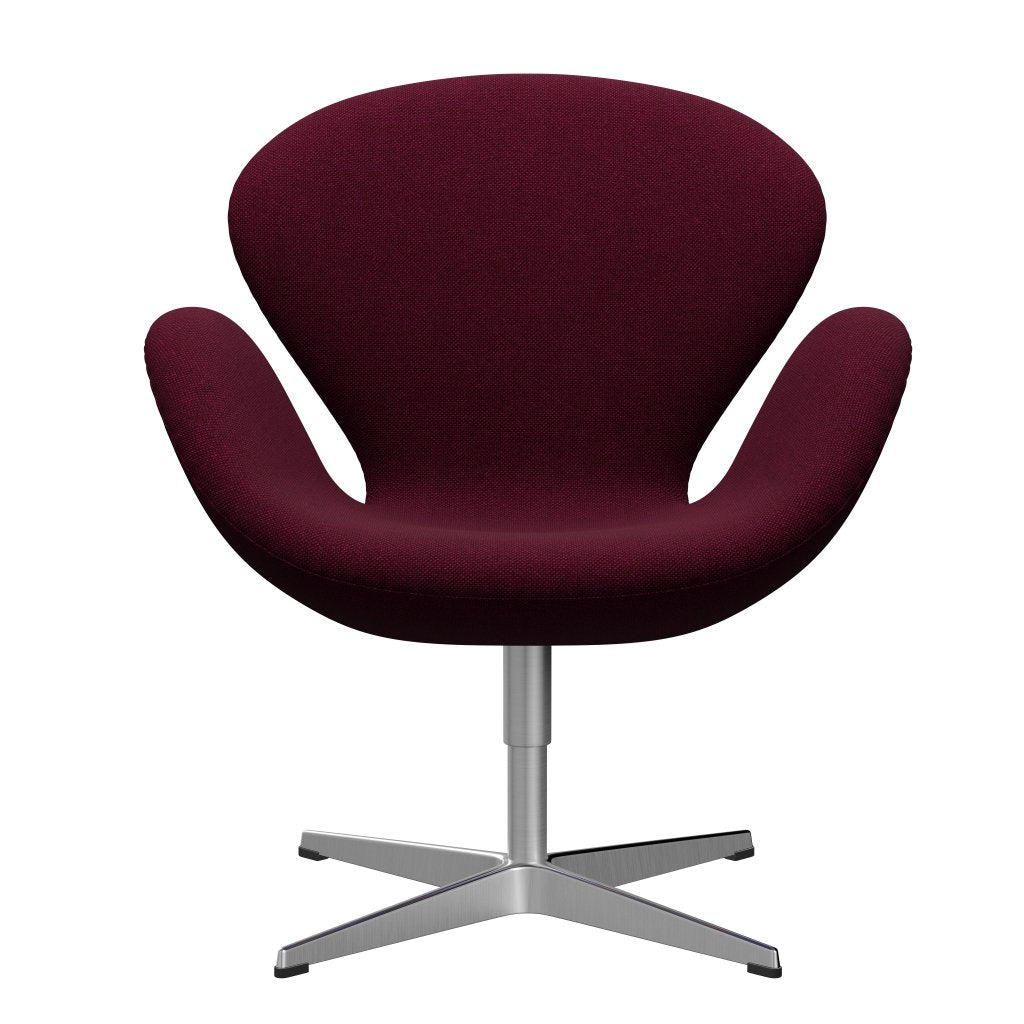 [product_category]-Fritz Hansen Swan Lounge Chair, Satin Brushed Aluminium/Hallingdal Wine Red/Violet-Fritz Hansen-3320-HAL573-SPAL-FRI-1