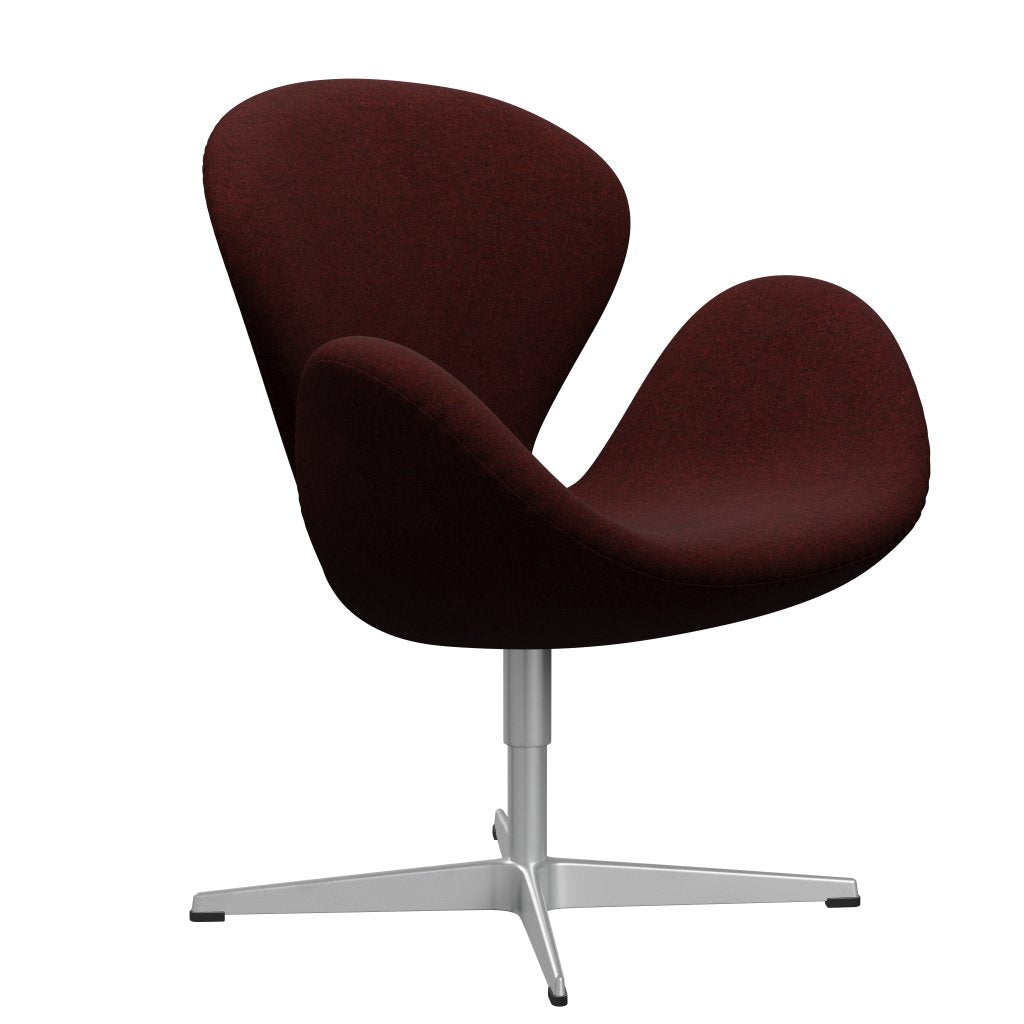 [product_category]-Fritz Hansen Swan Lounge Chair, Silver Grey/Divina Melange Burgundy-Fritz Hansen-3320-DIM597-SGBASE-FRI-2