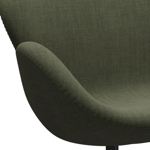 [product_category]-Fritz Hansen Swan Sofa 2 Seater, Black Lacquered/Canvas Moss Green-Fritz Hansen-3321-CA0926-BLLA-FRI-7