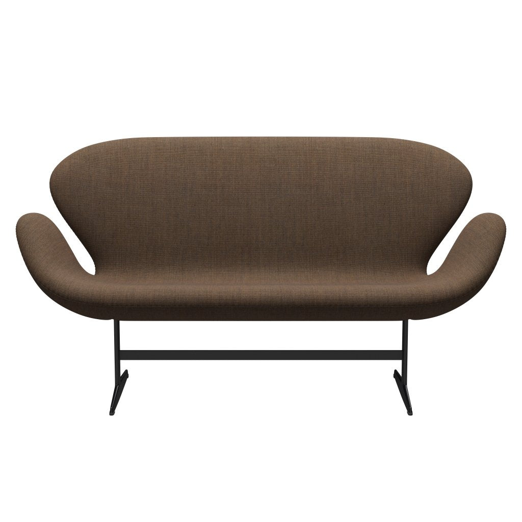 [product_category]-Fritz Hansen Swan Sofa 2 Seater, Black Lacquered/Canvas Stone Grey-Fritz Hansen-3321-CA0264-BLLA-FRI-1