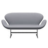 Fritz Hansen Svanesofa 2-personere, Sortlakeret/Christianshavn Light Gray Uni