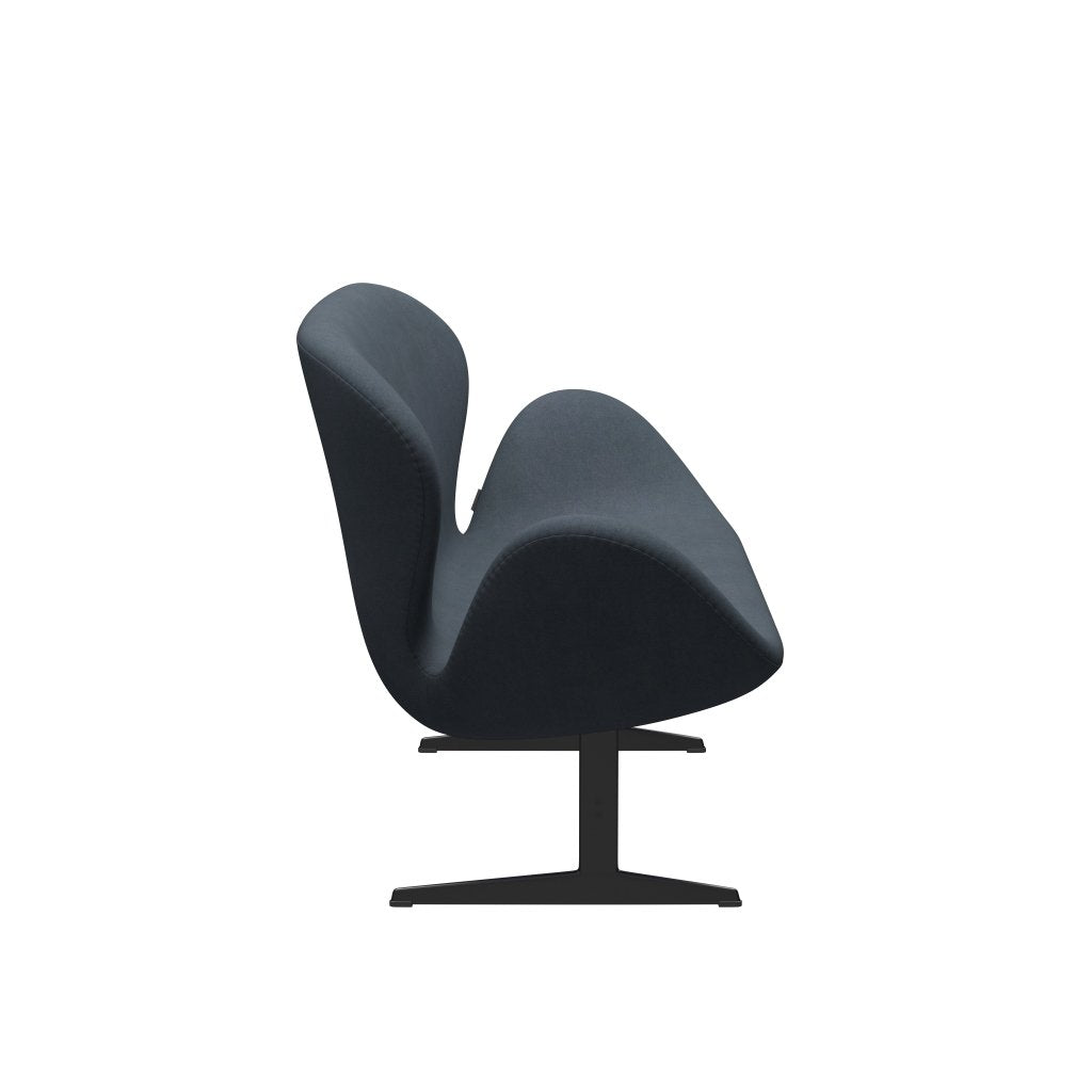 [product_category]-Fritz Hansen Swan Sofa 2 Seater, Black Lacquered/Divina Grey-Fritz Hansen-3321-DIV154-BLLA-FRI-3