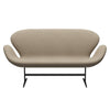 Fritz Hansen Svanesofa 2-Personers, Sortlakeret/Divina Lys Beige