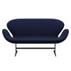 Fritz Hansen Svanesofa 2-Personers, Sortlakeret/Divina Md Midnight Blue