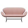 Fritz Hansen Svanesofa 2-personere, Sortlakeret/Divina MD Pale Pink