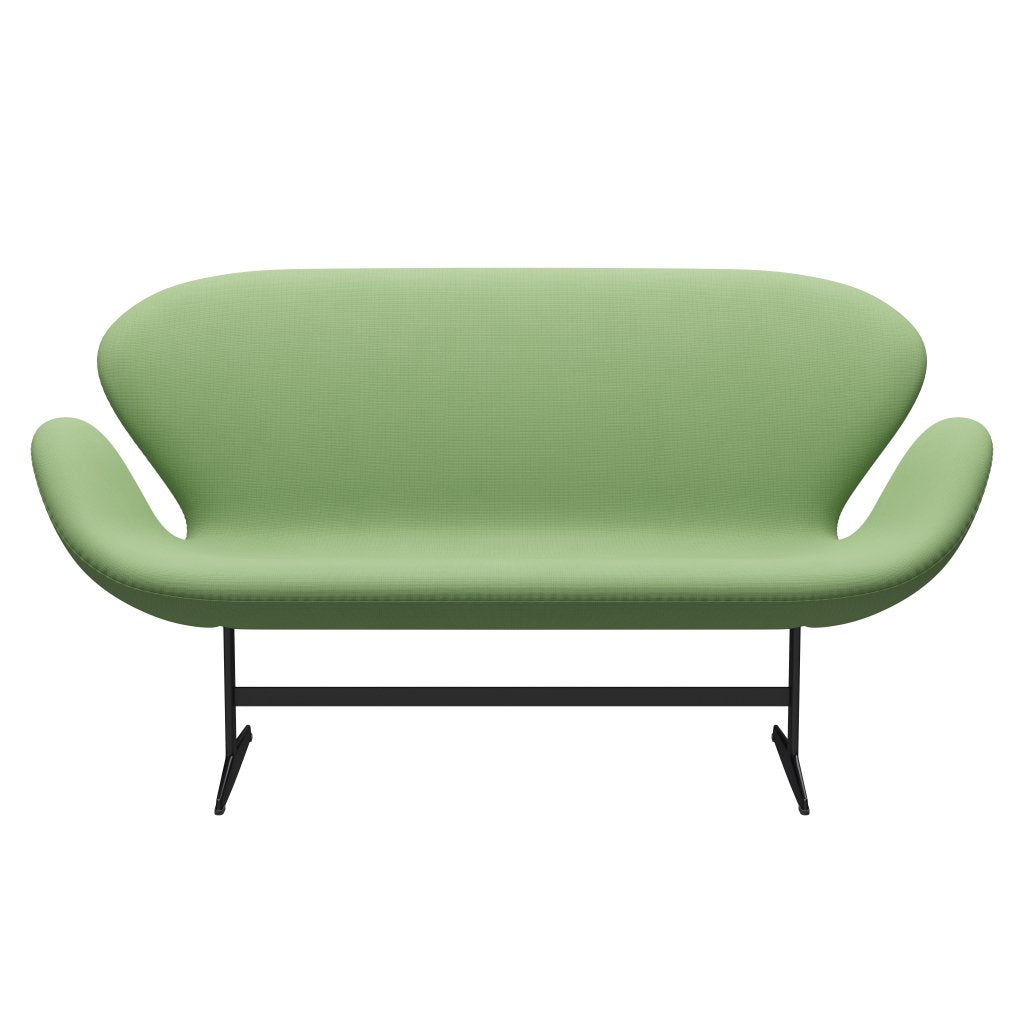 [product_category]-Fritz Hansen Swan Sofa 2 Seater, Black Lacquered/Fame Light Green-Fritz Hansen-3321-F68147-BLLA-FRI-1