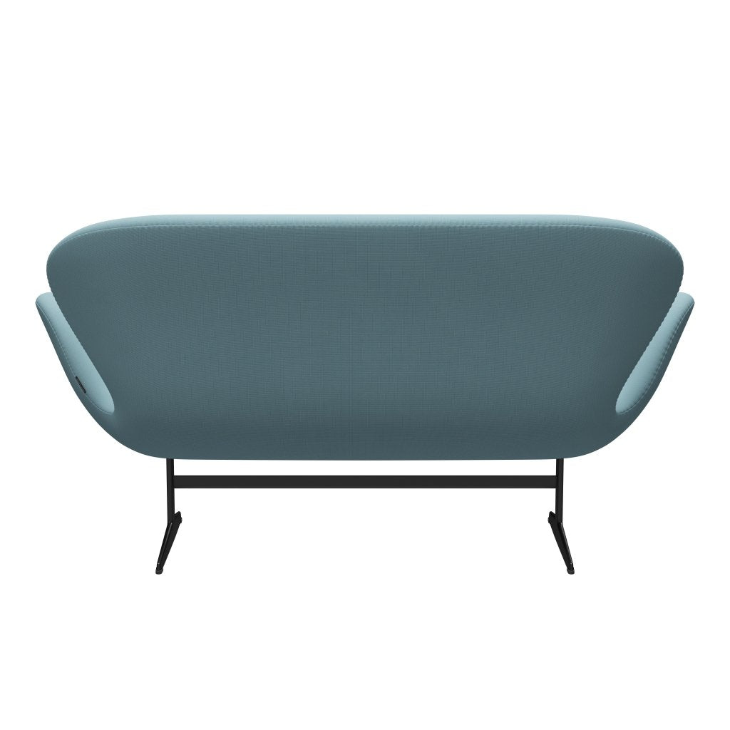 [product_category]-Fritz Hansen Swan Sofa 2 Seater, Black Lacquered/Fame Turquoise Light-Fritz Hansen-3321-F67068-BLLA-FRI-4