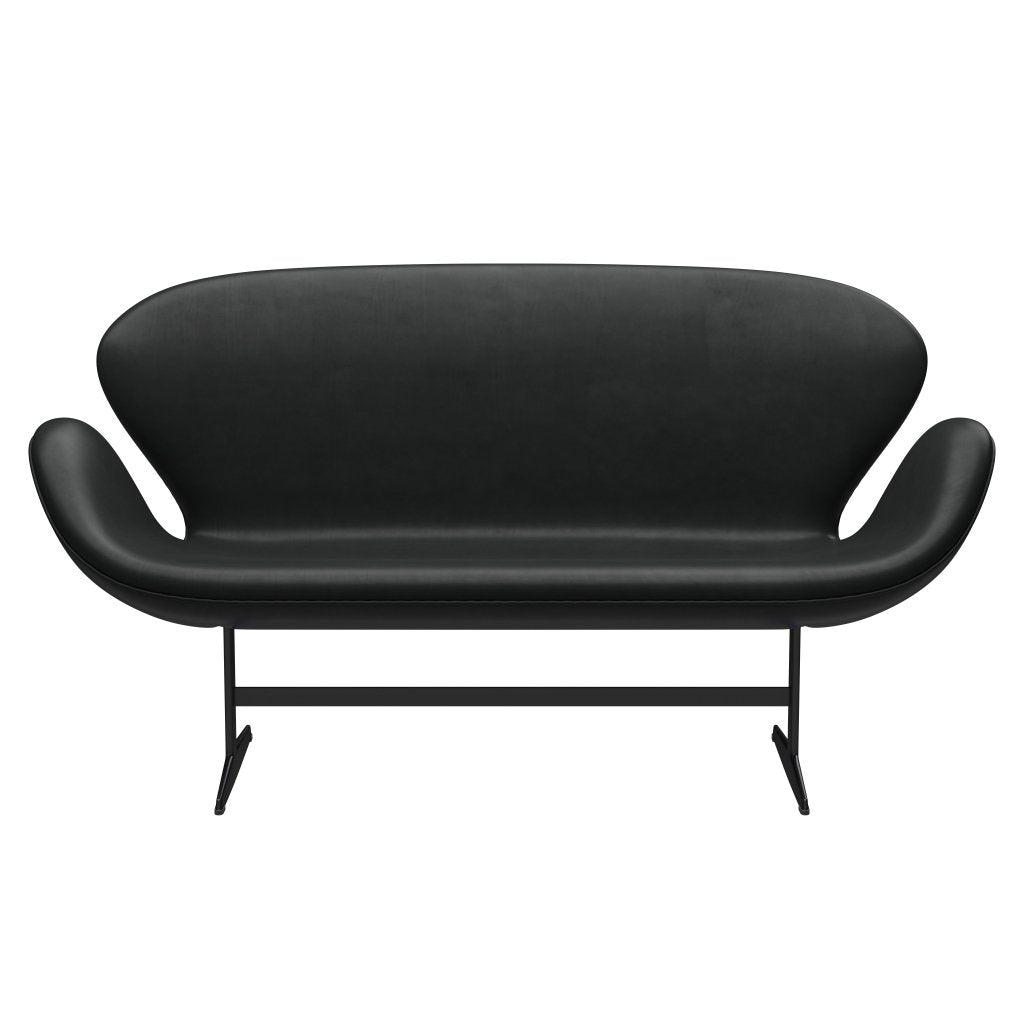 [product_category]-Fritz Hansen Swan Sofa 2 Seater, Black Lacquered/Grace Black-Fritz Hansen-3321-ELBLA-BLLA-FRI-1