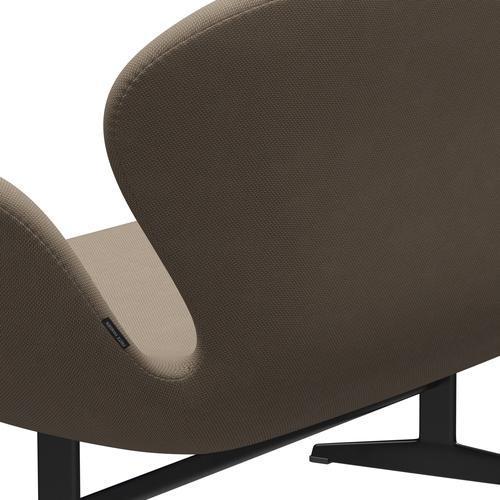 [product_category]-Fritz Hansen Swan Sofa 2 Seater, Black Lacquered/Re Wool Beige/Natural-Fritz Hansen-3321-REW628-BLLA-FRI-5