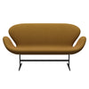 Fritz Hansen Svanesofa 2-personere, Sortlakeret/Re-Wool Safron/Natural