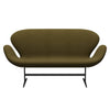 Fritz Hansen Svanesofa 2-Personers, Sortlakeret/Steelcut Army Green