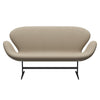 Fritz Hansen Svanesofa 2-personere, Sortlakeret/Steelcut Beige