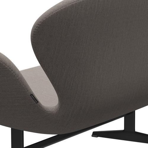 [product_category]-Fritz Hansen Swan Sofa 2 Seater, Black Lacquered/Steelcut Trio Pink/White/Black-Fritz Hansen-3321-STR616-BLLA-FRI-5