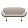 Fritz Hansen Svanesofa 2-personere, Sortlakeret/Steelcut Trio Sand