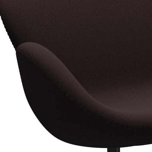 [product_category]-Fritz Hansen Swan Sofa 2 Seater, Black Lacquered/Tonus Dark Brown-Fritz Hansen-3321-TON394-BLLA-FRI-7