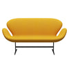 Fritz Hansen Svanesofa 2-Personers, Sortlakeret/Tonus Mustard