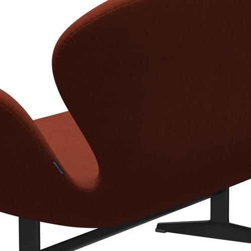 [product_category]-Fritz Hansen Swan Sofa 2 Seater, Black Lacquered/Tonus Rust-Fritz Hansen-3321-TON474-BLLA-FRI-5