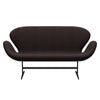 Fritz Hansen Svanesofa 2-Personers, Brown Bronze/Canvas Sten Sort