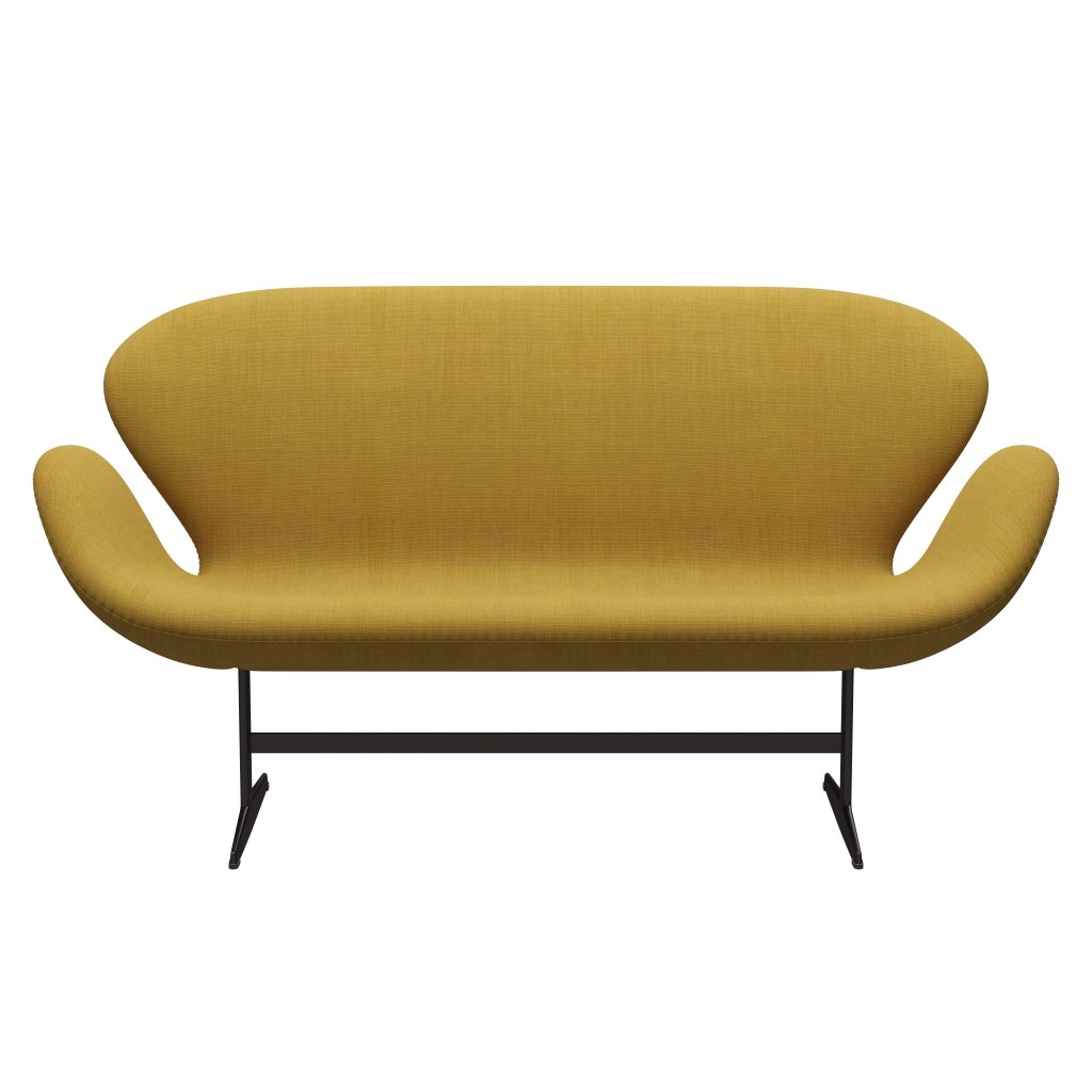 [product_category]-Fritz Hansen Swan Sofa 2 Seater, Brown Bronze/Canvas Mustard-Fritz Hansen-3321-CA0446-BBBASE-FRI-1