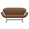 Fritz Hansen Svanesofa 2-personere, Brown Bronze/Canvas Varm Sand