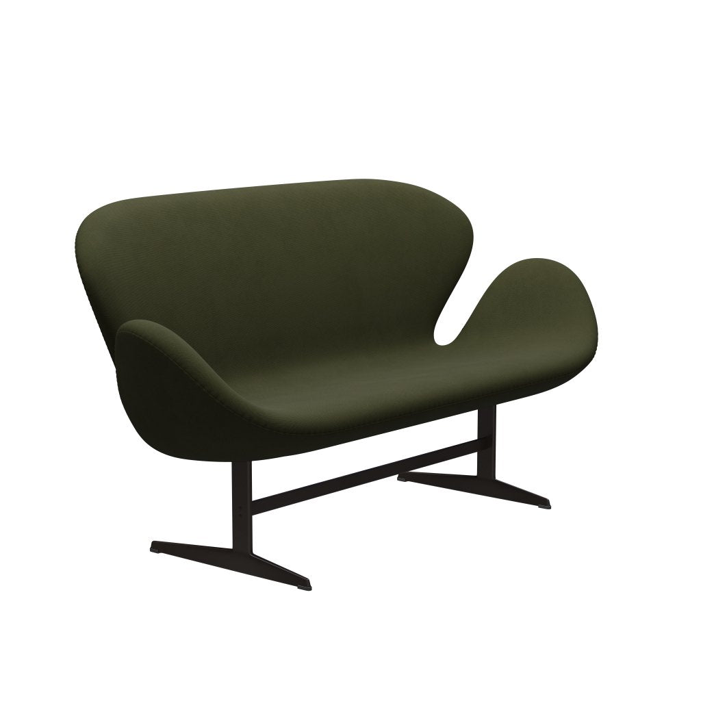 [product_category]-Fritz Hansen Swan Sofa 2 Seater, Brown Bronze/Fame Dark Brown Green-Fritz Hansen-3321-F68148-BBBASE-FRI-2