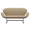 Fritz Hansen Svanesofa 2-personere, Brown Bronze/Steelcut Trio Pale Yellow