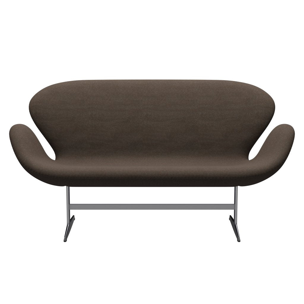 [product_category]-Fritz Hansen Swan Sofa 2 Seater, Satin Brushed Aluminium/Canvas Military Green-Fritz Hansen-3321-CA0936-SPAL-FRI-1