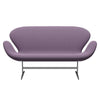 Fritz Hansen Svanesofa 2-personere, Satinpoleret Aluminium/Capture Bright Purple