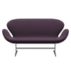 Fritz Hansen Svanesofa 2-Personers, Satinpoleret Aluminium/Capture Dark Purple