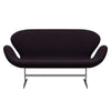 Fritz Hansen Svanesofa 2-personere, Satinpoleret Aluminium/Divina Aubergine (376)