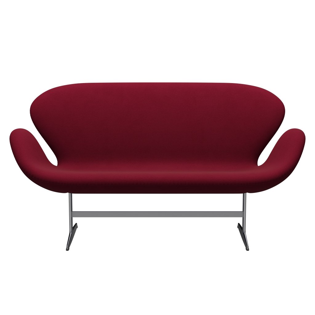 [product_category]-Fritz Hansen Swan Sofa 2 Seater, Satin Brushed Aluminium/Divina Light Aubergine-Fritz Hansen-3321-DIV652-SPAL-FRI-1