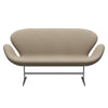 Fritz Hansen Svanesofa 2-personere, Satinpoleret Aluminium/Divina Lys Beige