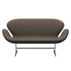 Fritz Hansen Svanesofa 2-personere, Satinpoleret Aluminium/Divina MD Mole