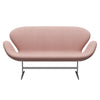 Fritz Hansen Svanesofa 2-personere, Satinpoleret Aluminium/Divina MD Pale Pink