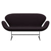 Fritz Hansen Svanesofa 2-Personers, Satinpoleret Aluminium/Fame Brun (61108)