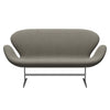 Fritz Hansen Svanesofa 2-personere, Satinpoleret Aluminium/Hallingdal Beige