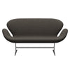 Fritz Hansen Svanesofa 2-Personers, Satinpoleret Aluminium/Hallingdal Light Charcoal