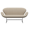 Fritz Hansen Svanesofa 2-personere, Satinpoleret Aluminium/Hallingdal Sand