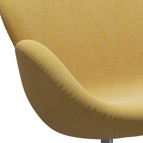 [product_category]-Fritz Hansen Swan Sofa 2 Seater, Satin Brushed Aluminium/Hallingdal Yellow/White-Fritz Hansen-3321-HAL407-SPAL-FRI-7