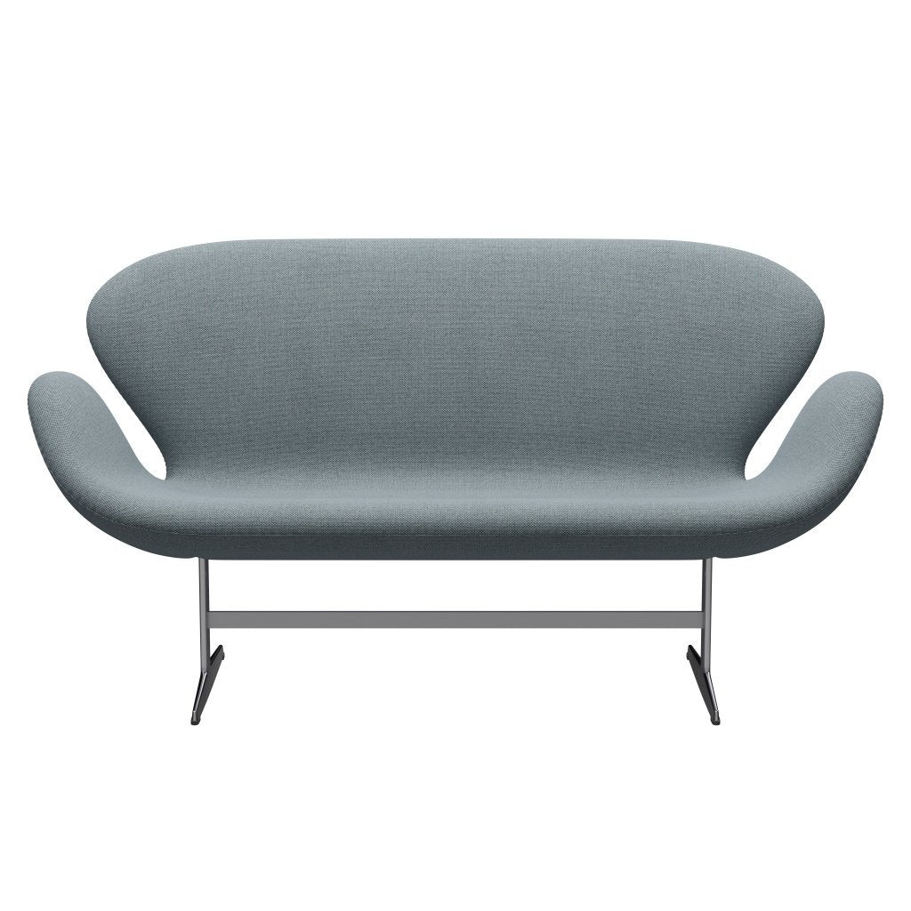 [product_category]-Fritz Hansen Swan Sofa 2 Seater, Satin Brushed Aluminium/Re Wool Light Blue/Natural-Fritz Hansen-3321-REW718-SPAL-FRI-1