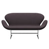 Fritz Hansen Svanesofa 2-personere, Satinpoleret Aluminium/Steelcut Trio Brun